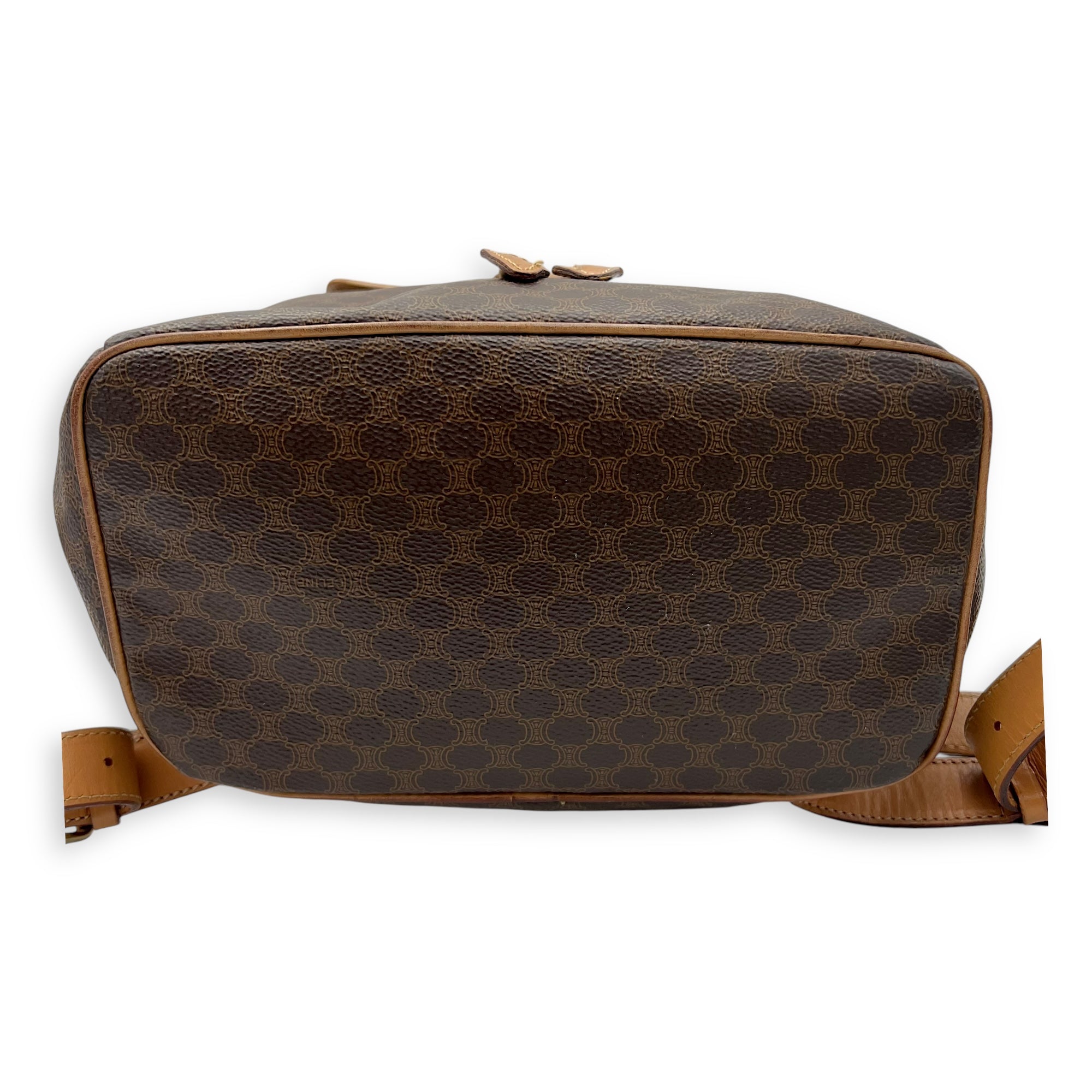 Celine Macadam Backpack Brown in Coated Canvas, Gold hardware_5