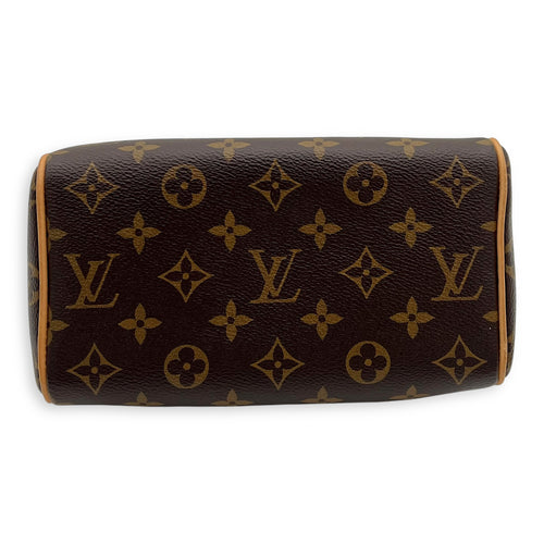 Louis Vuitton Speedy Top Handle Bag 20 Brown in Monogram Coated Canvas, Gold hardware_5