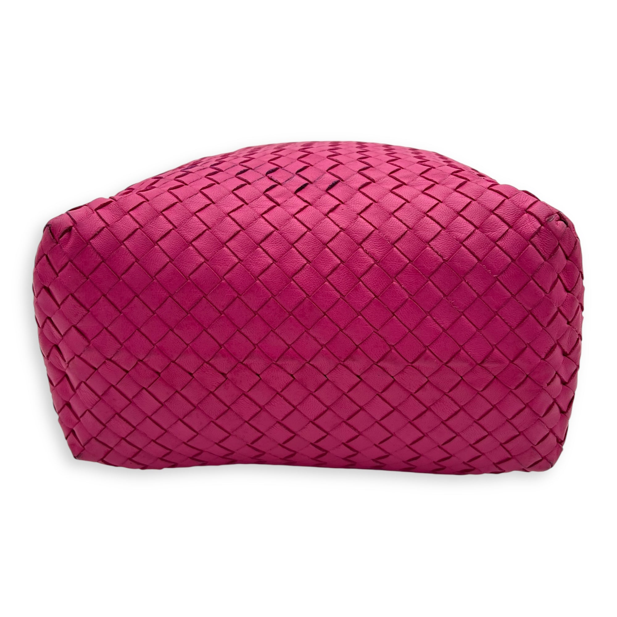 Bottega Veneta Intrecciato Shoulder Bag Pink in Lambskin, Gunmetal hardware_7