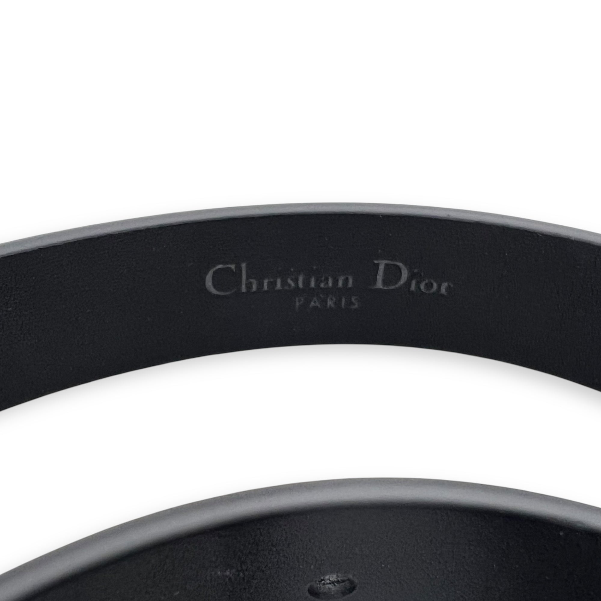 Dior Saddle 80 Black Belt in Calfskin, Lacquered Metal hardware_5