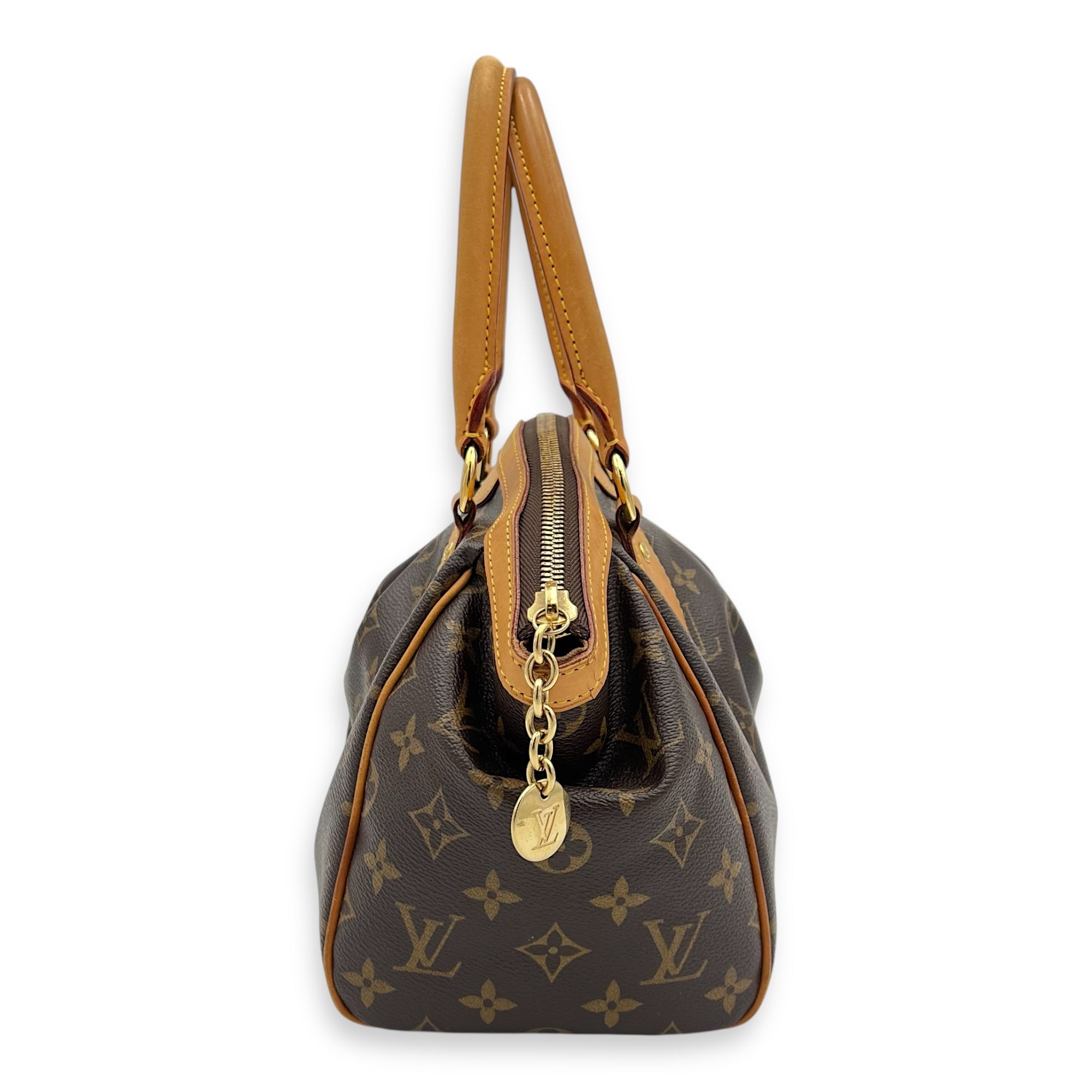 Louis Vuitton Tivoli Shoulder Bag PM Brown in Monogram Coated Canvas, Gold hardware_14