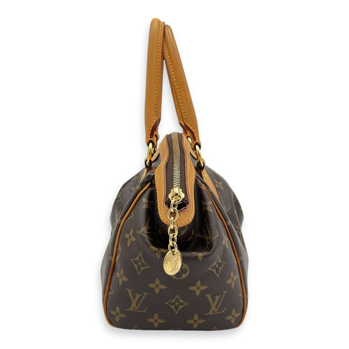 Louis Vuitton Tivoli Shoulder Bag PM Brown in Monogram Coated Canvas, Gold hardware_14