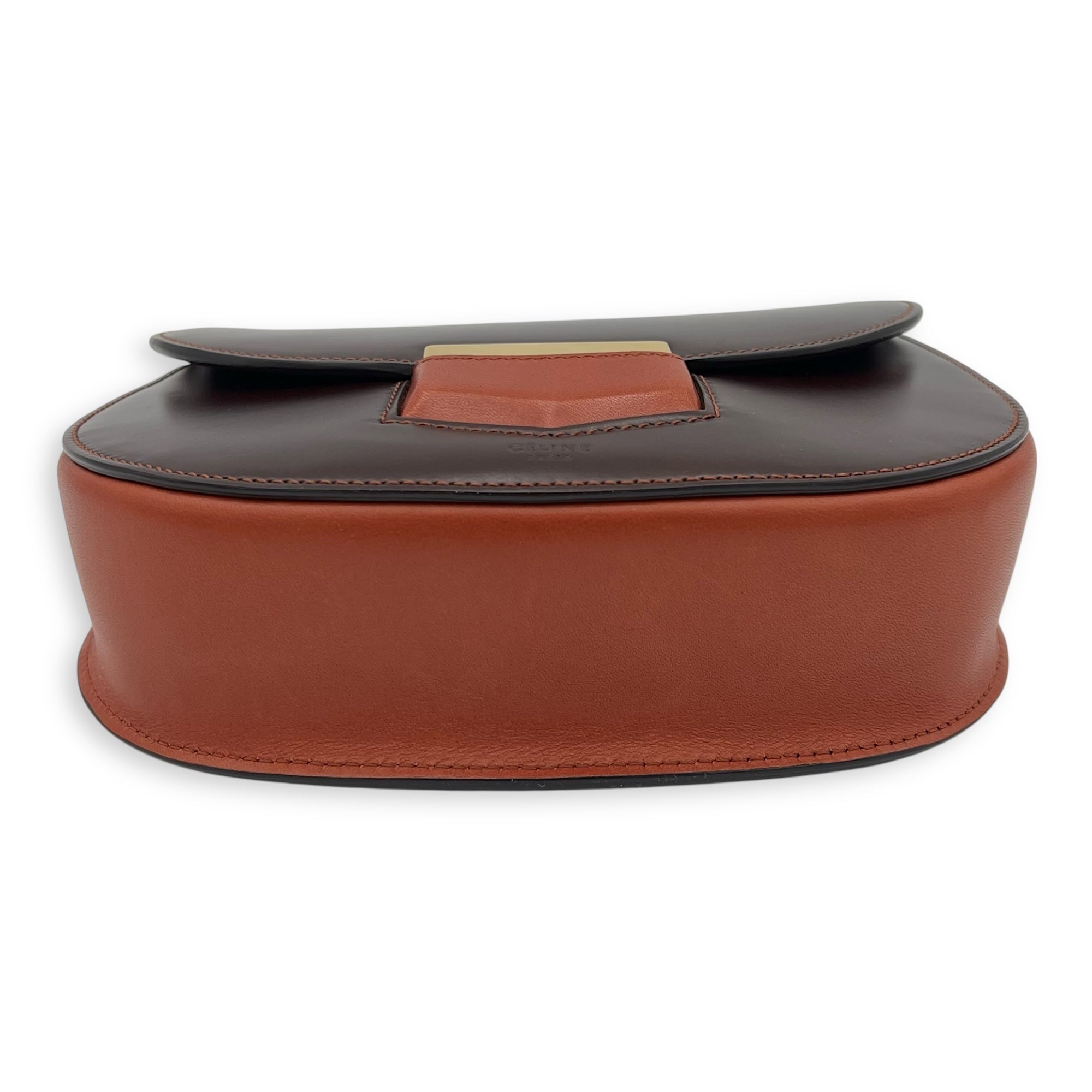 Celine Trotteur Crossbody Bag Red in Calfskin, Gold hardware_7