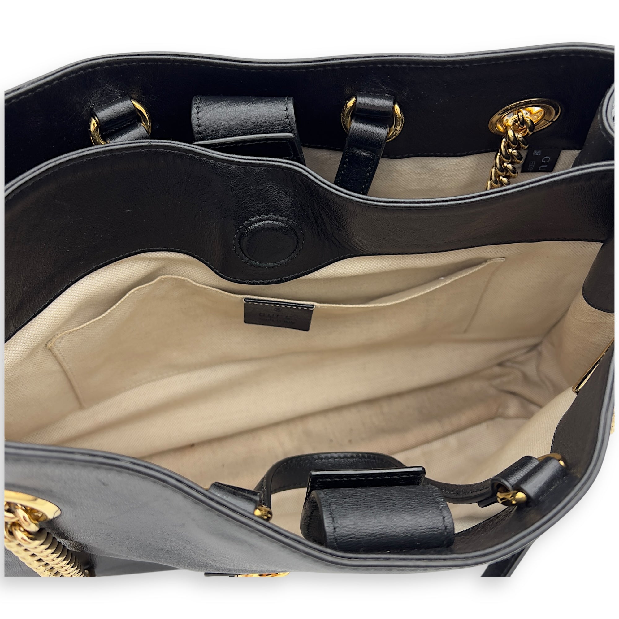Gucci Horsebit 1955 Tote Bag Black in Calfskin, Gold hardware_6