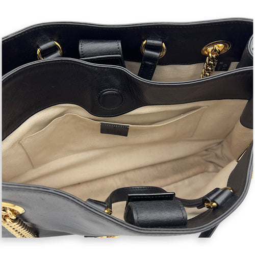 Gucci Horsebit 1955 Tote Bag Black in Calfskin, Gold hardware_6