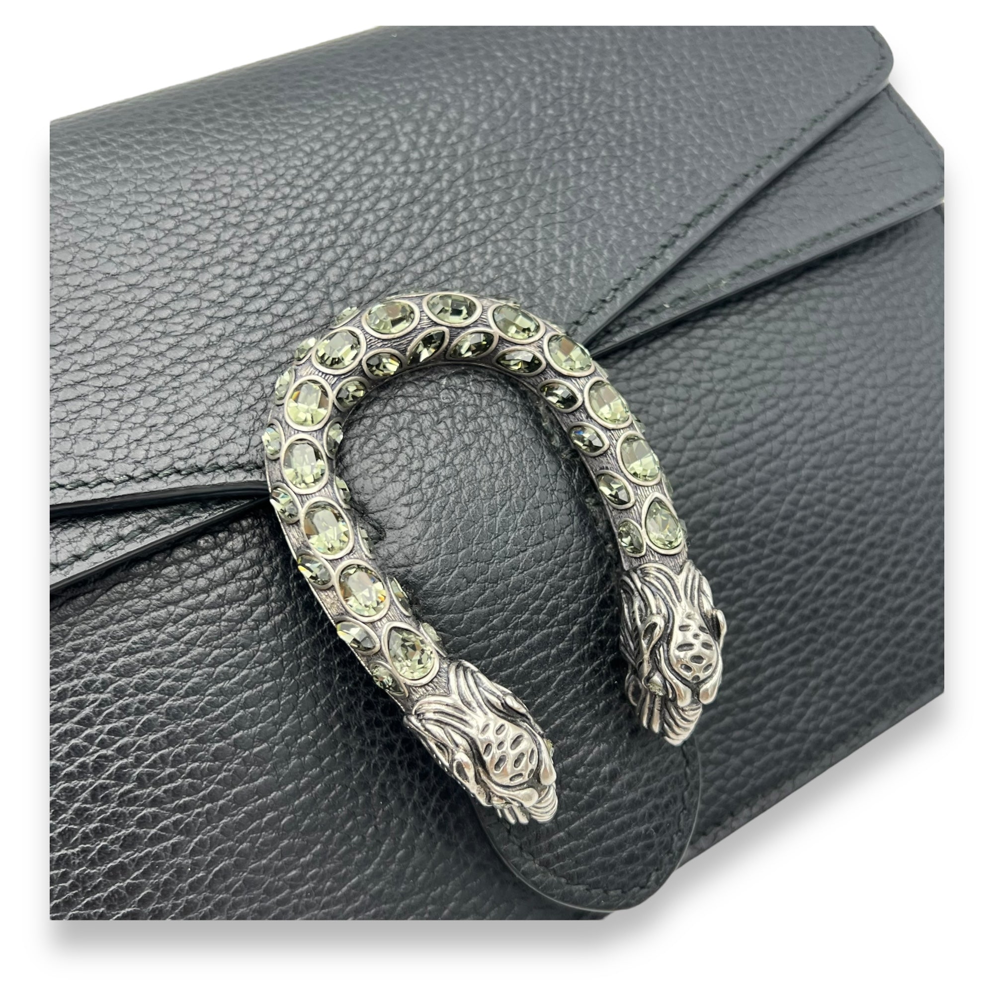 Gucci Dionysus Shoulder Bag Black in Calfskin, Silver hardware_6