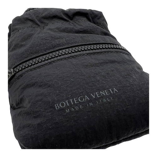 Bottega Veneta Logo Shoulder Bag Black in Nylon_6