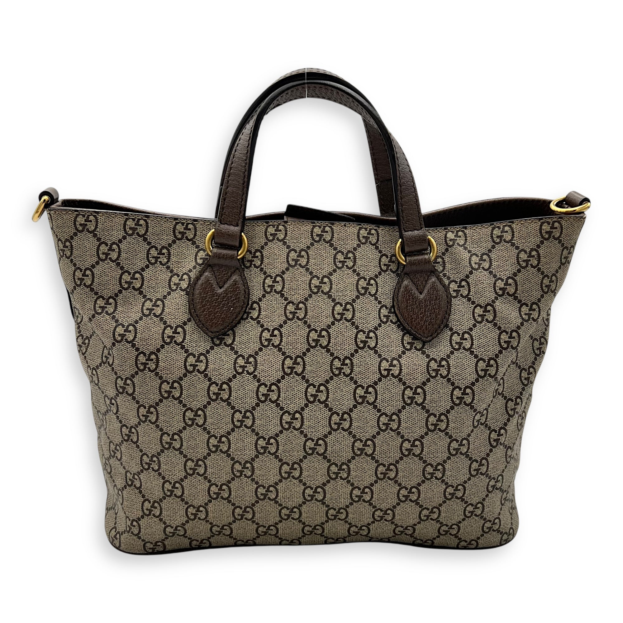Gucci GG Supreme Duffle Bag Grey in Coated Canvas, Gold hardware_2