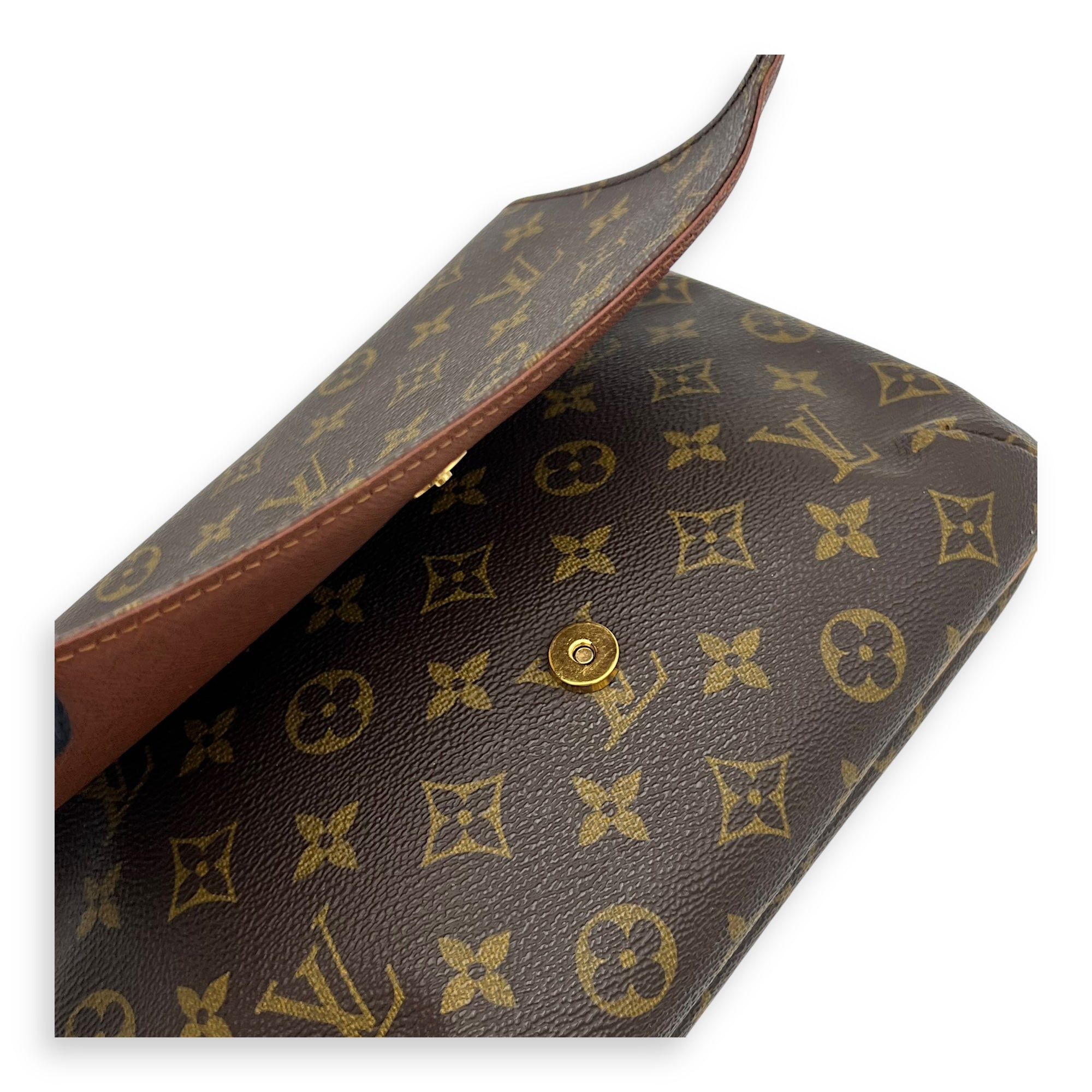 Louis Vuitton Tango Shoulder Bag Brown in Coated Canvas, Gold hardware_6