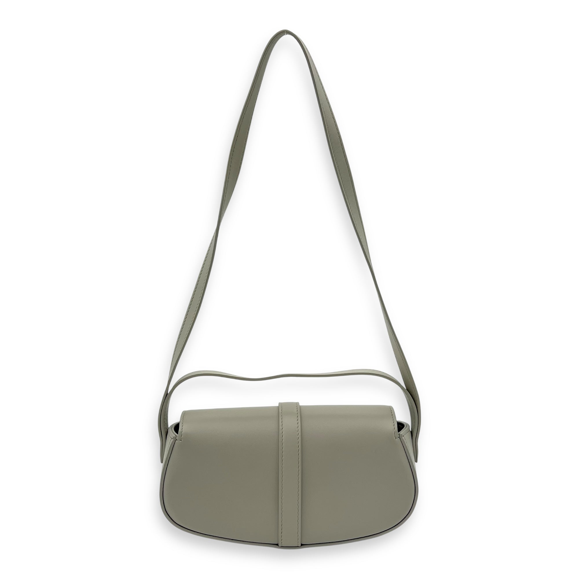 Celine Tabou Clutch on Strap Chalk in Calfskin, Gold hardware_2