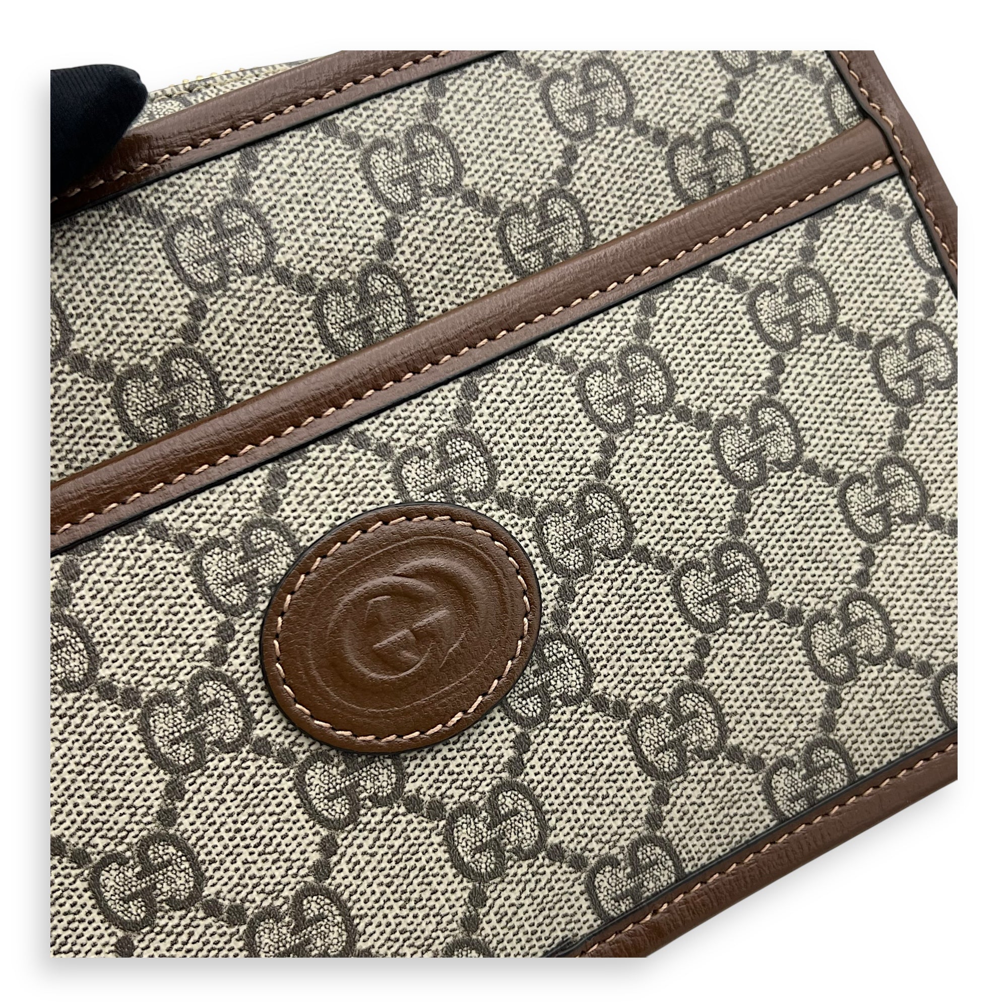 Gucci GG Supreme Crossbody Bag Brown in Coated Canvas, Gold hardware_6