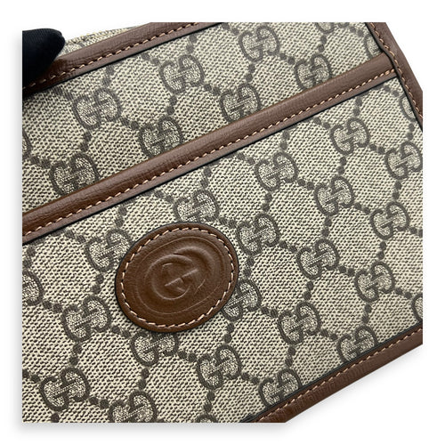 Gucci GG Supreme Crossbody Bag Brown in Coated Canvas, Gold hardware_6