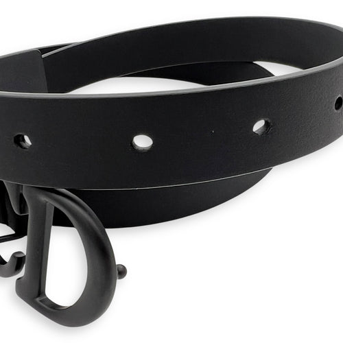 Dior Saddle 80 Black Belt in Calfskin, Lacquered Metal hardware_6