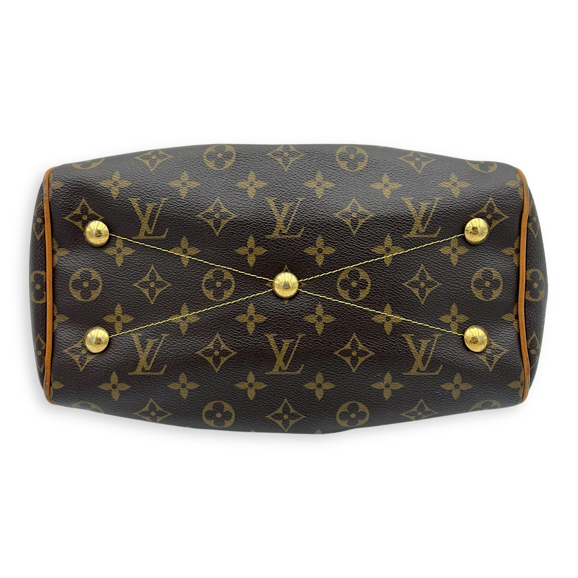 Louis Vuitton Tivoli Shoulder Bag PM Brown in Monogram Coated Canvas, Gold hardware_3