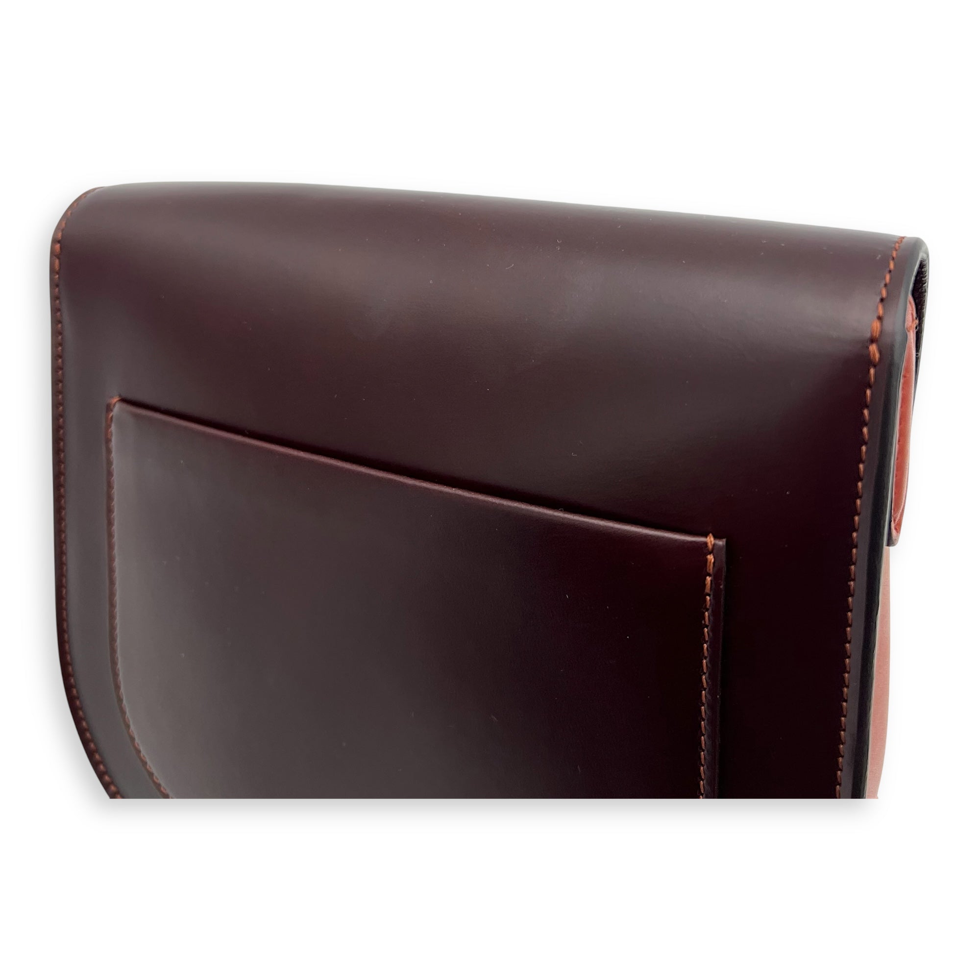 Celine Trotteur Crossbody Bag Red in Calfskin, Gold hardware_6
