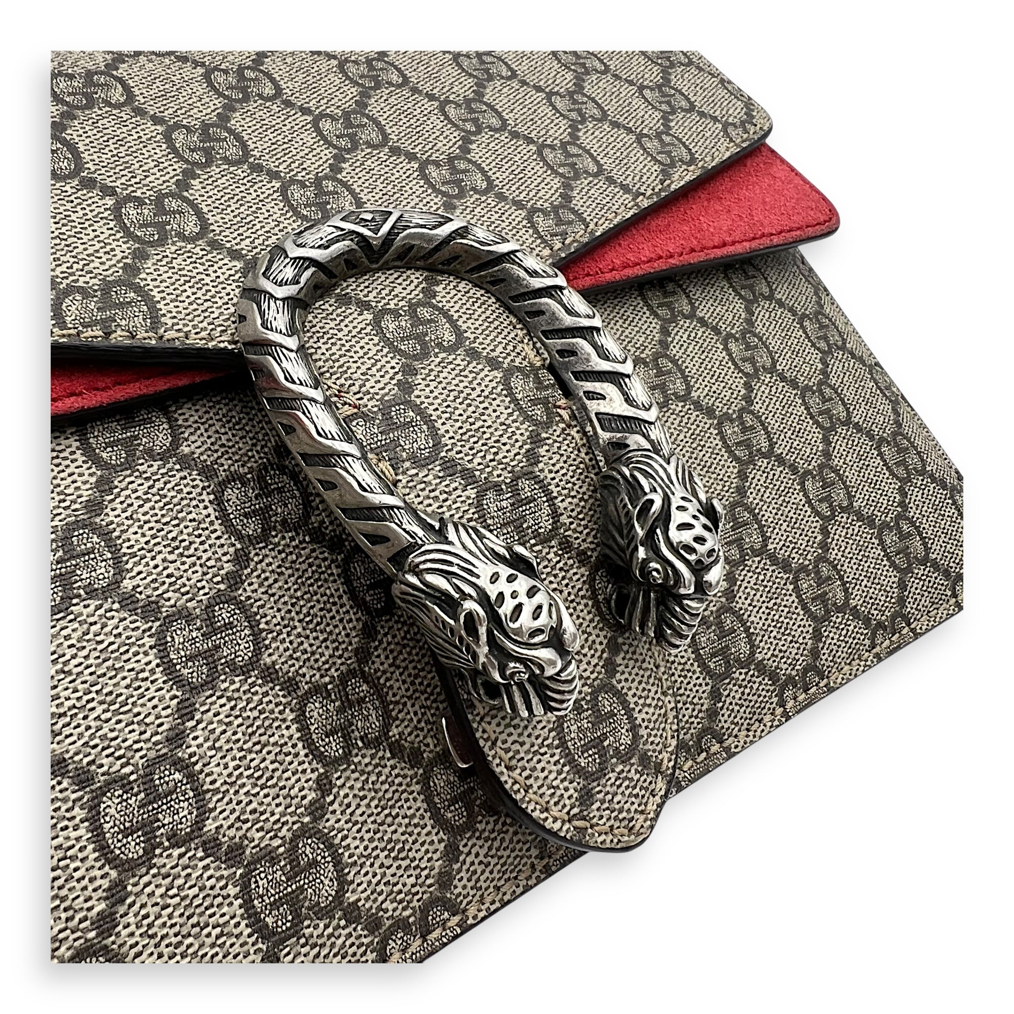 Gucci Dionysus Small Brown Shoulder Bag in Coated Canvas, Ruthenium hardware_6