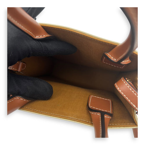 Celine Vertical Top Handle Bag White in Coated Canvas, Others hardware_6