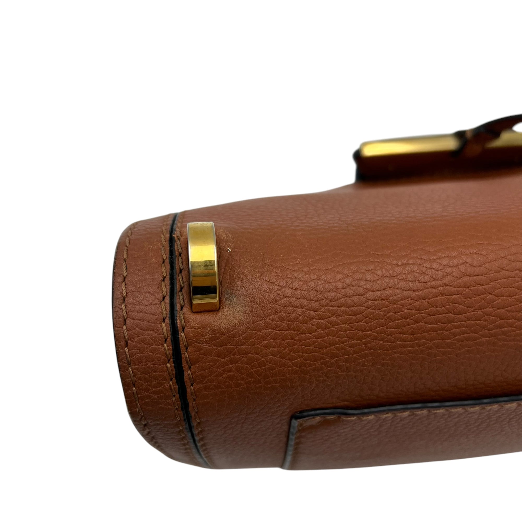 Loewe Barcelona Crossbody Bag Brown in Calfskin, Gold hardware_9