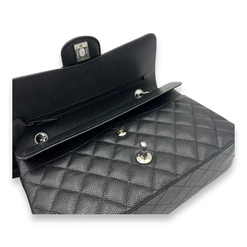 Chanel Classic Shoulder Bag Black in Caviar Leather, Silver hardware_7
