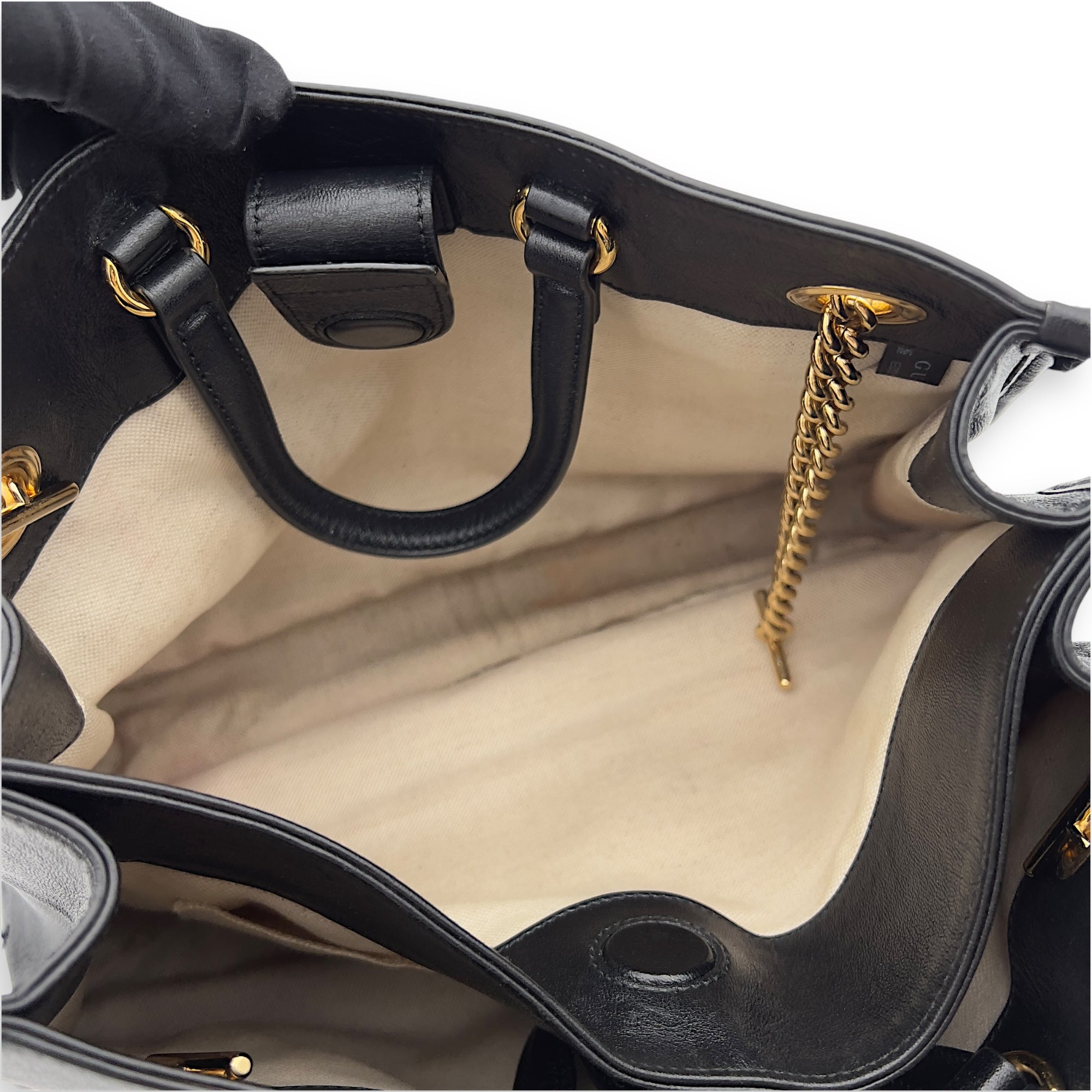Gucci Horsebit 1955 Tote Bag Black in Calfskin, Gold hardware_7