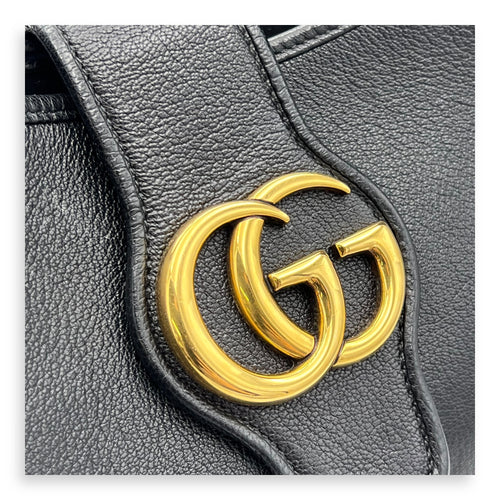 Gucci Aphrodite Shoulder Bag Medium Black in Calfskin, Gold hardware_7