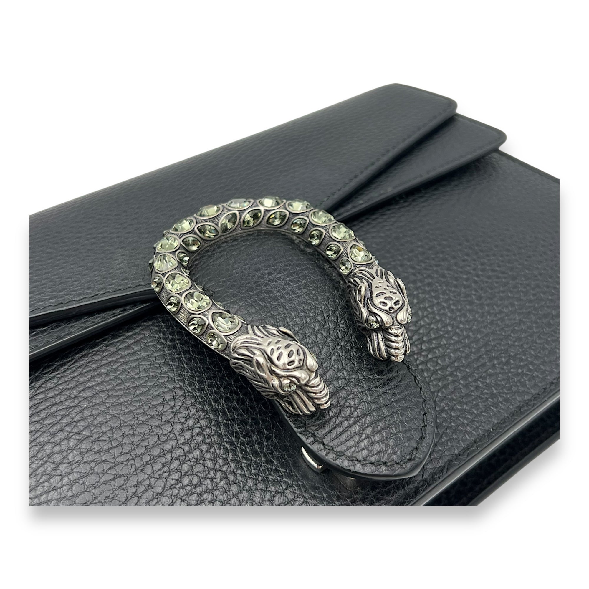 Gucci Dionysus Shoulder Bag Black in Calfskin, Silver hardware_7
