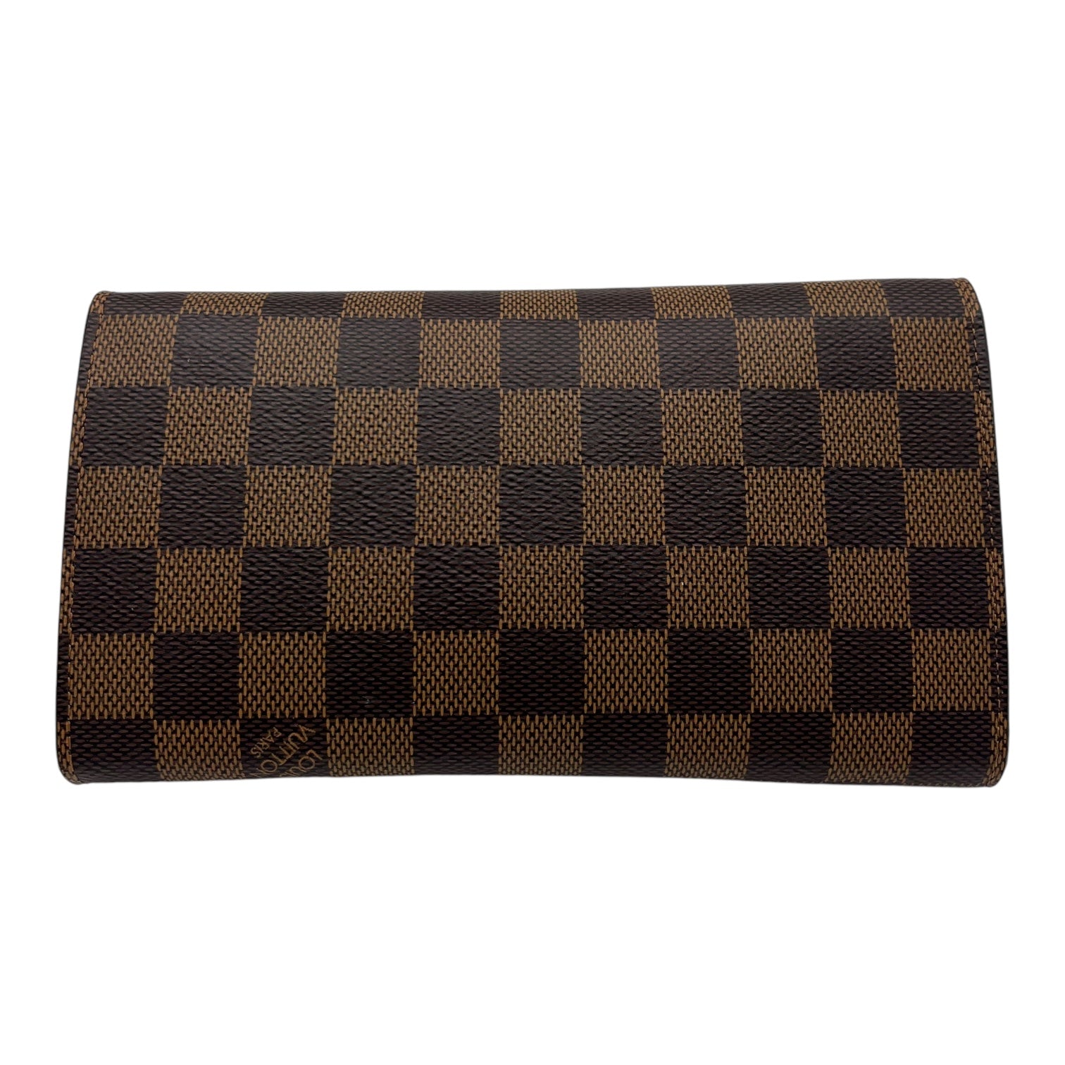 Louis Vuitton Croisette Wallet On Chain Damier Ebene in Coated Canvas, Gold hardware_2