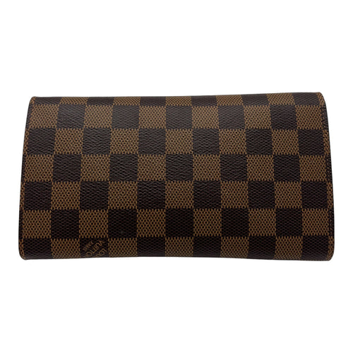 Louis Vuitton Croisette Wallet On Chain Damier Ebene in Coated Canvas, Gold hardware_2