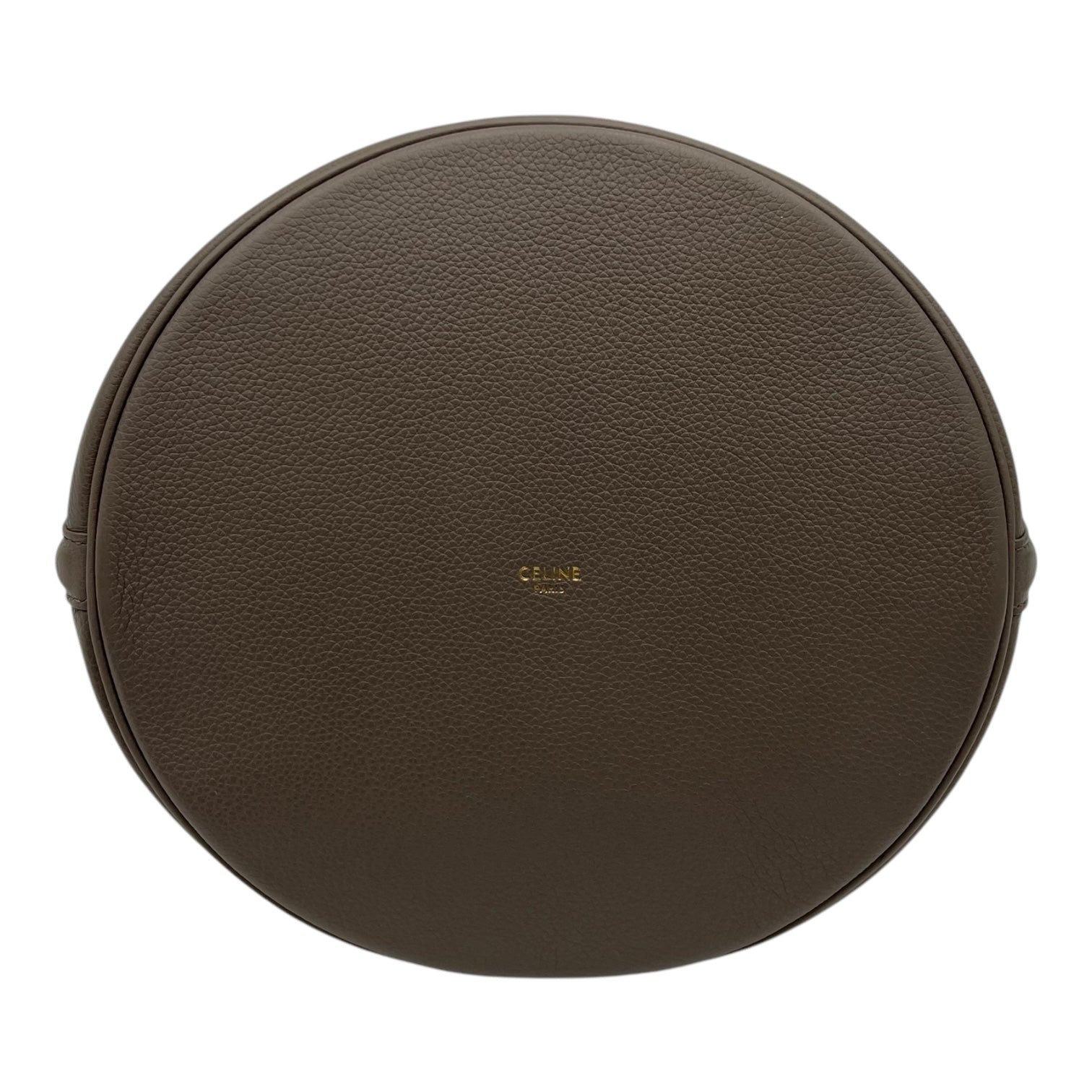 Celine Bucket 16 Brown Top Handle Bag in Calfskin, Gold hardware_5