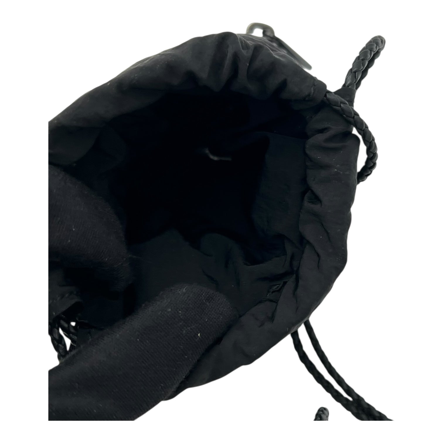 Bottega Veneta Logo Shoulder Bag Black in Nylon_7