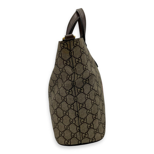 Gucci GG Supreme Duffle Bag Grey in Coated Canvas, Gold hardware_3