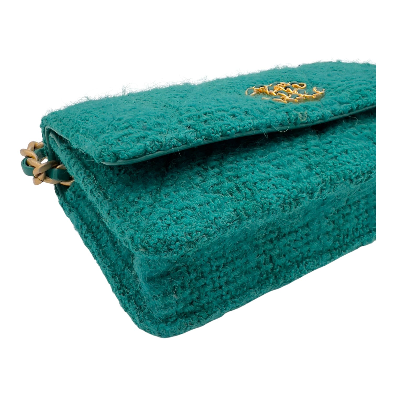 Chanel C19 Pouch Wallet On Chain in Tweed, Mixed hardware_7