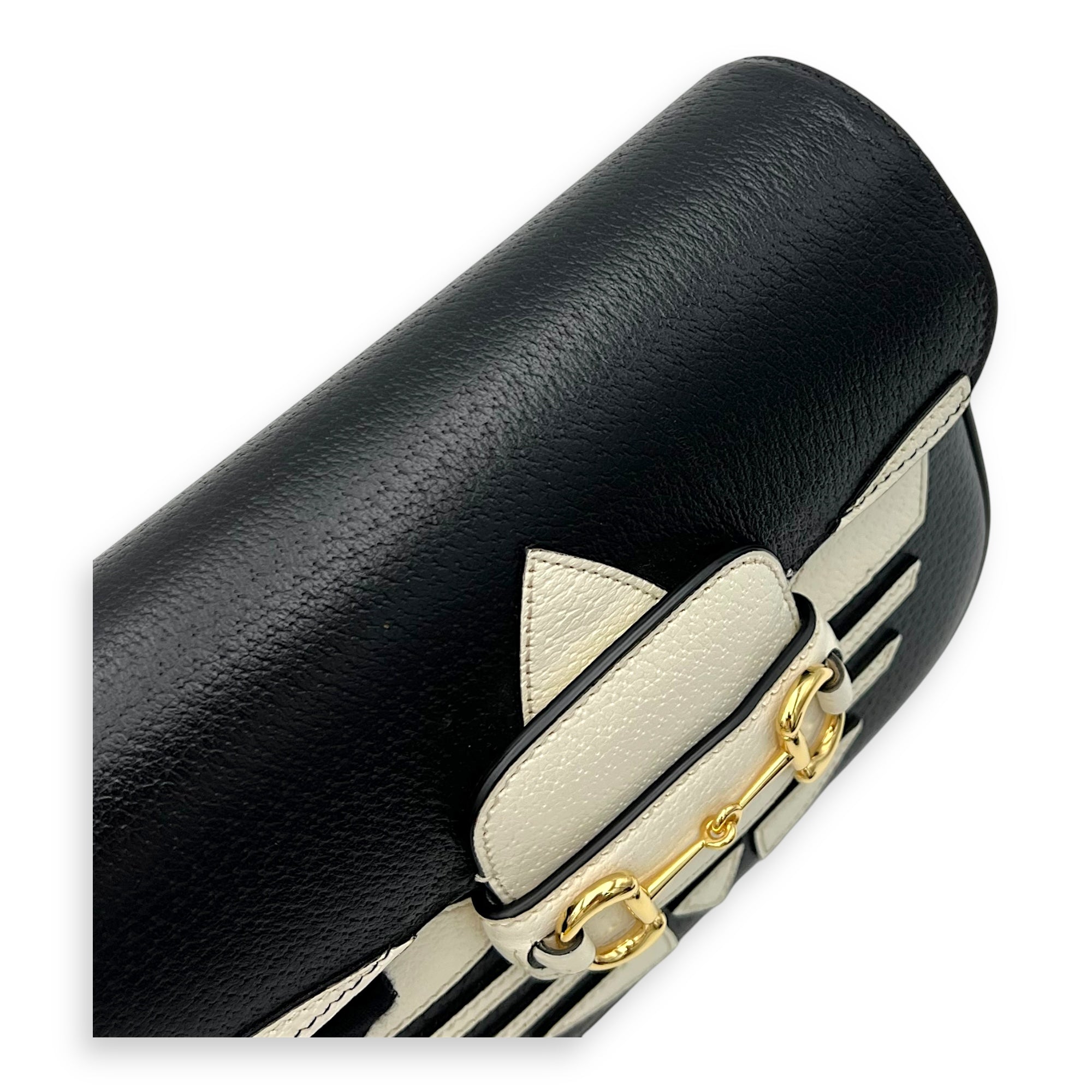 Gucci x Adidas Horsebit 1955 Shoulder Bag Black in Calfskin, Gold hardware_7