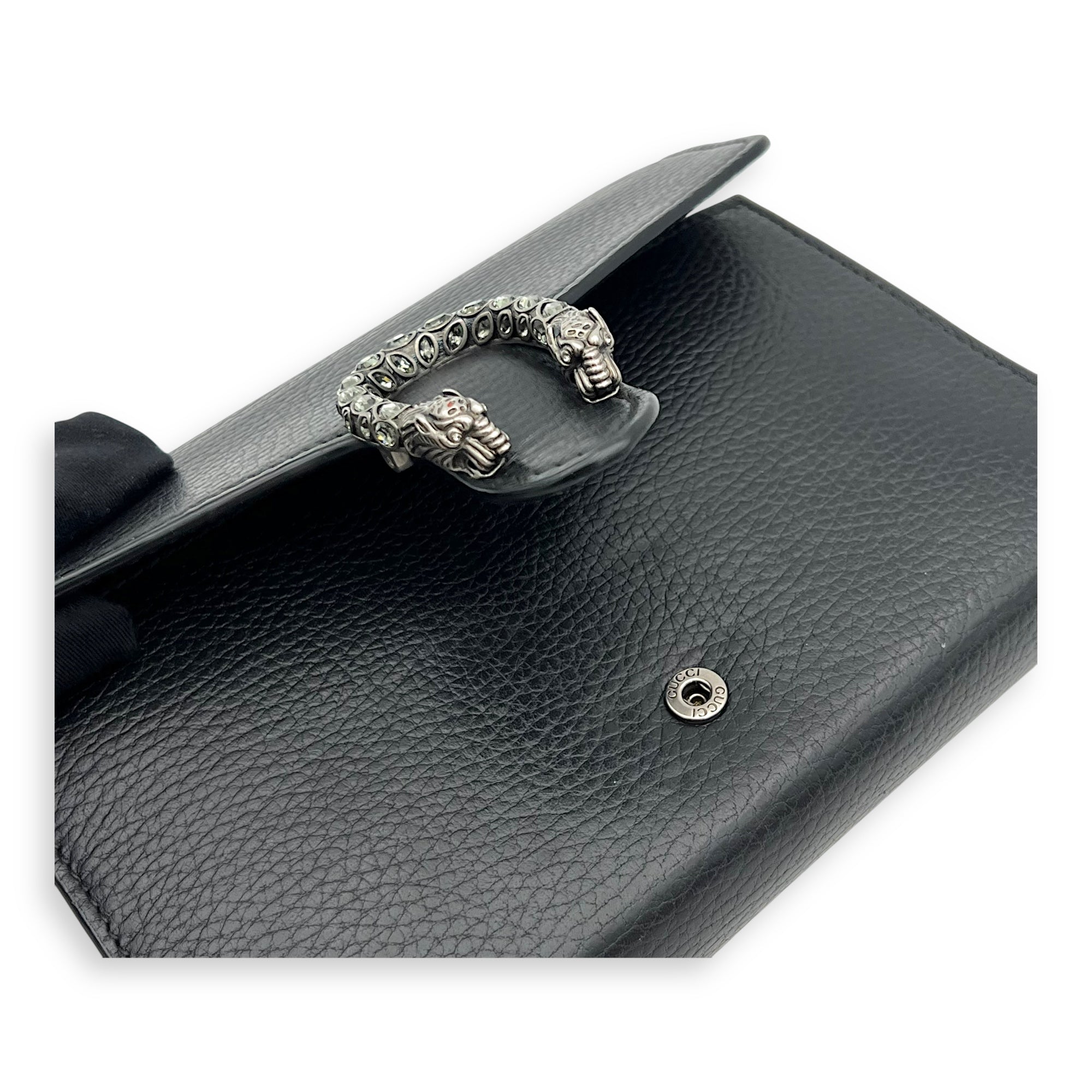 Gucci Dionysus Wallet On Chain Black in Calfskin, Silver hardware_7