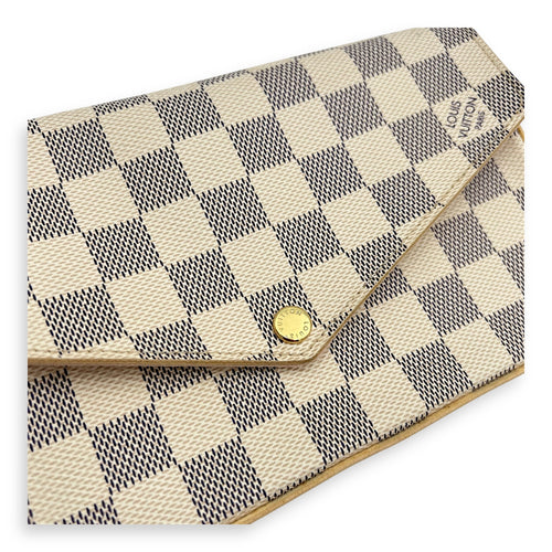 Louis Vuitton Felicie Crossbody Bag Azur in Coated Canvas, Gold hardware_4