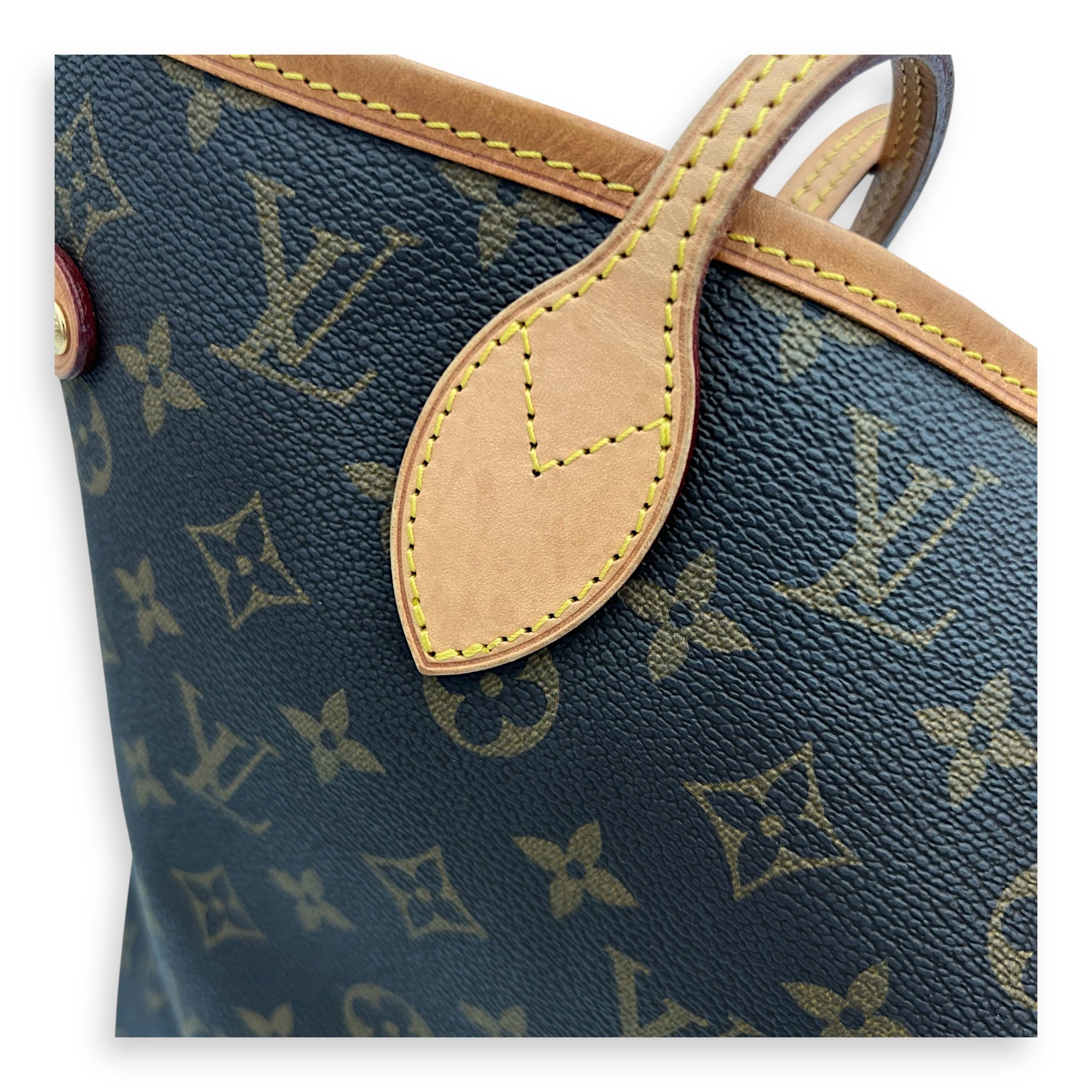 Louis Vuitton Neverfull Tote Bag PM Brown in Monogram Coated Canvas, Gold hardware_5