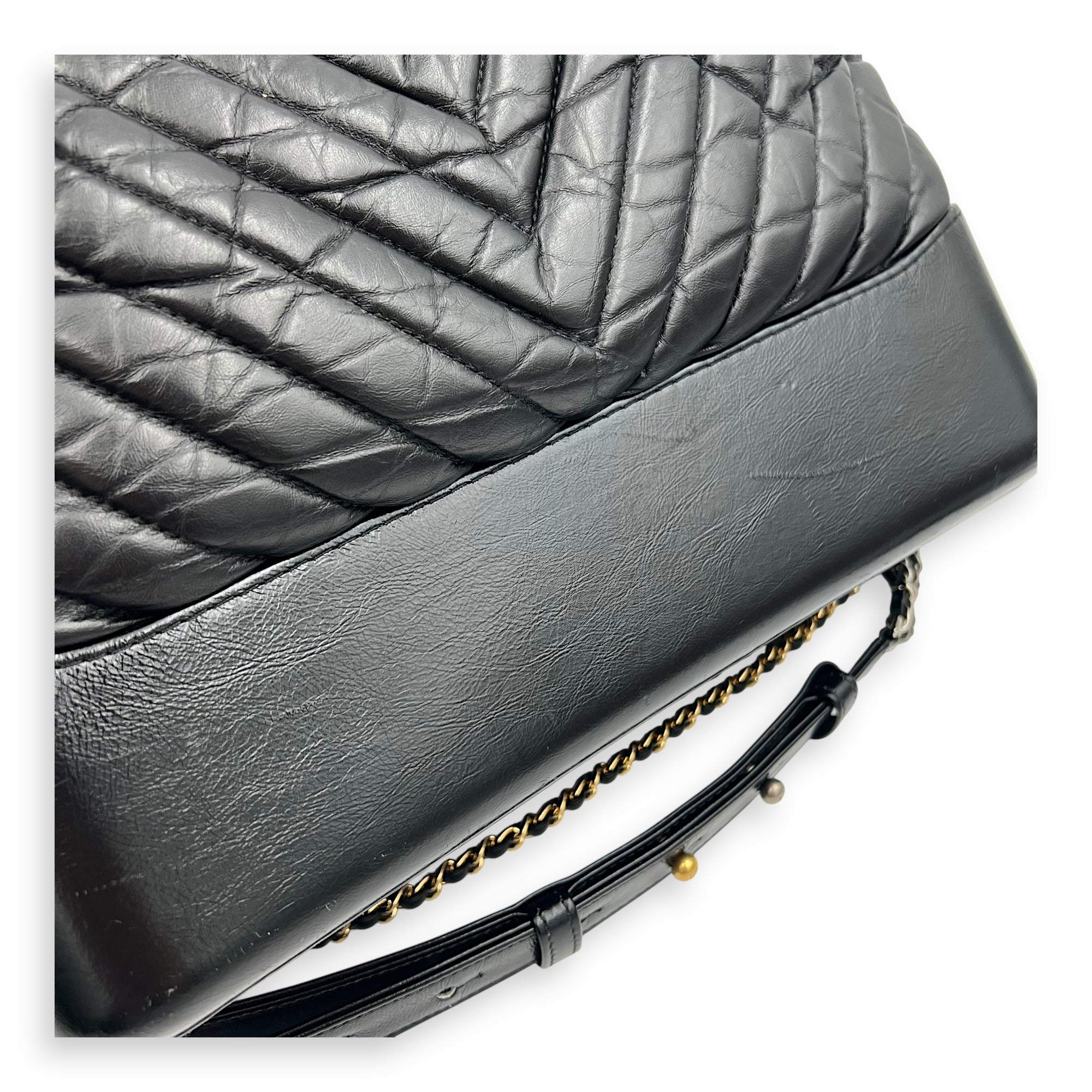 Chanel Gabrielle Shoulder Bag Large Black in Calfskin, Mixed hardware_9