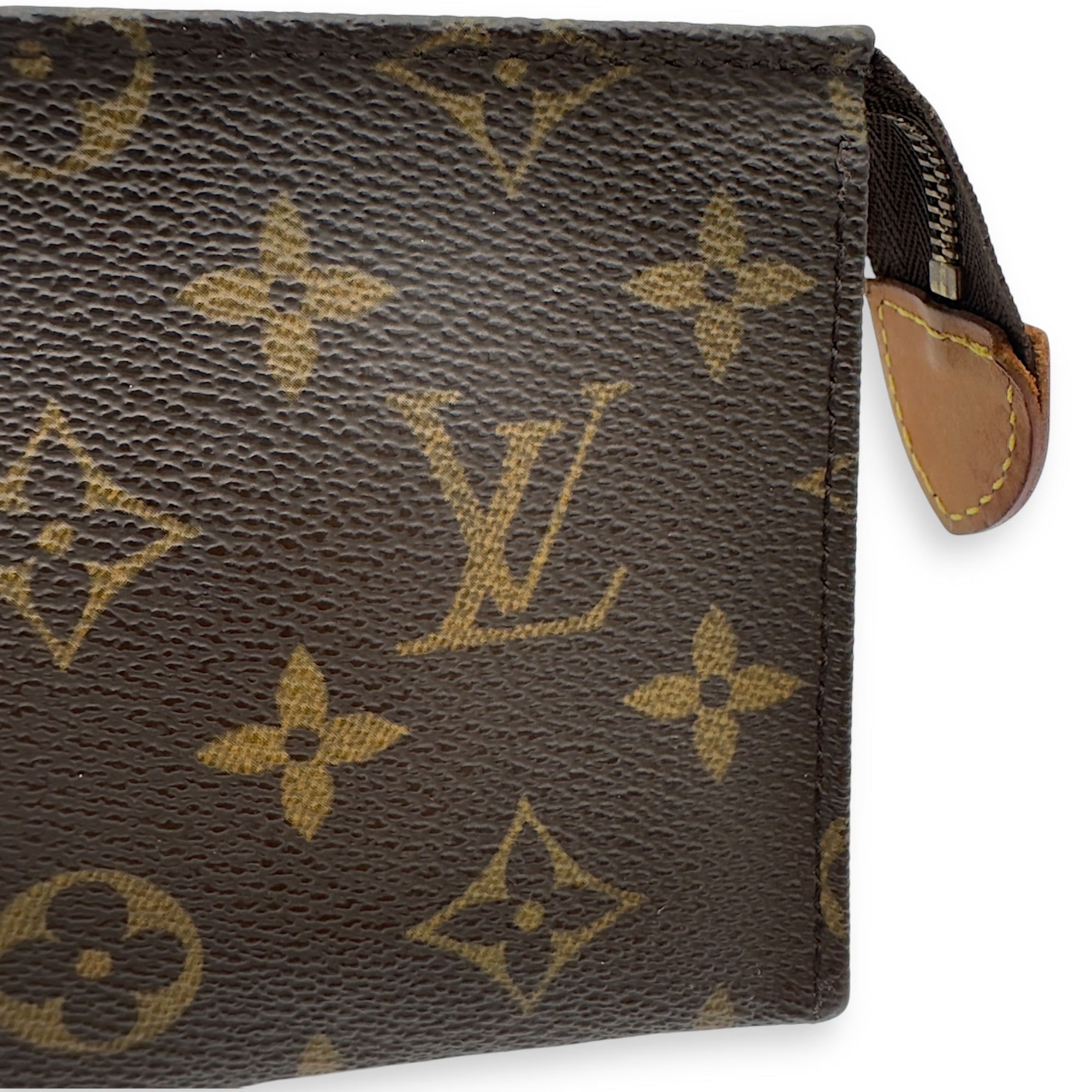 Louis Vuitton Pochette Pouch 15 Brown in Monogram Coated Canvas, Gold hardware_6