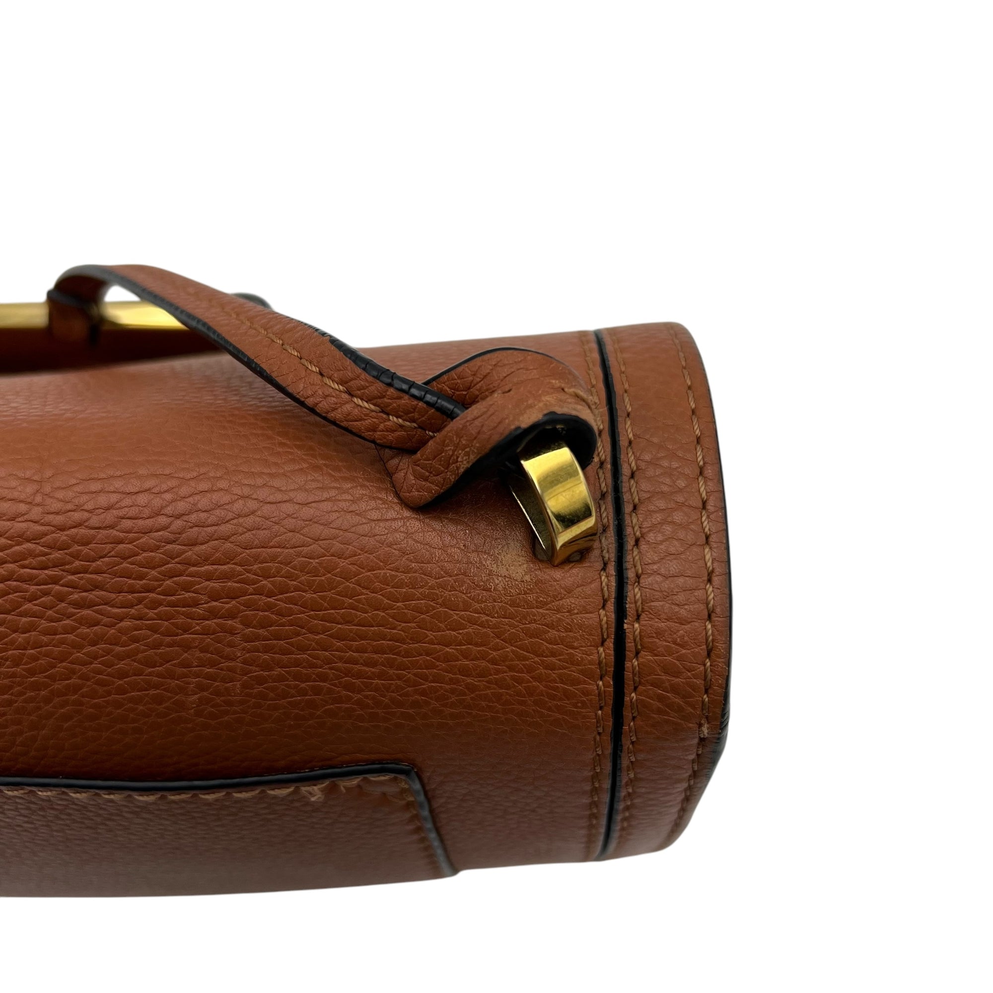 Loewe Barcelona Crossbody Bag Brown in Calfskin, Gold hardware_8