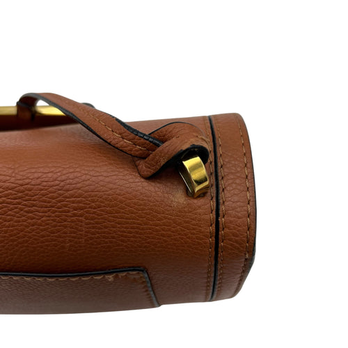 Loewe Barcelona Crossbody Bag Brown in Calfskin, Gold hardware_8