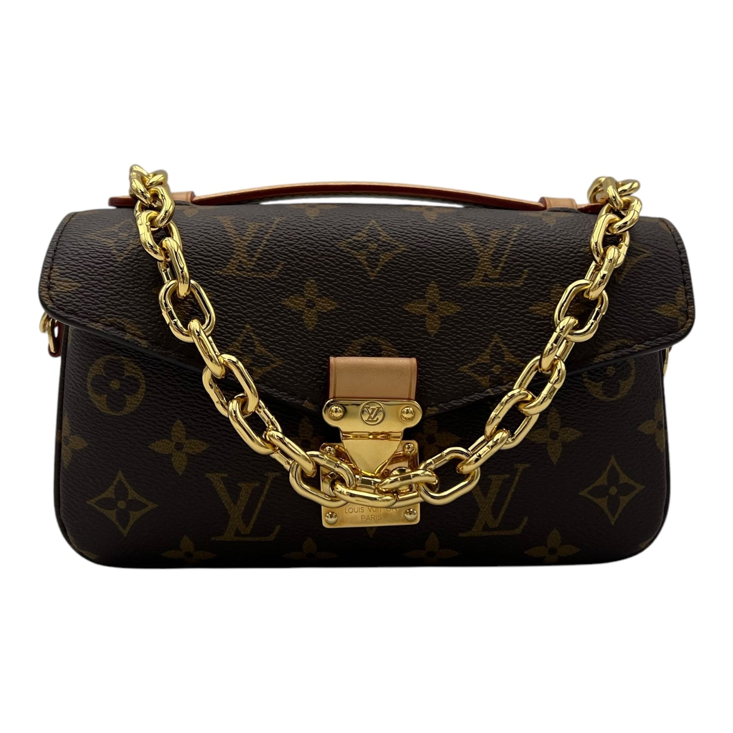 Louis Vuitton Metis Crossbody Bag Brown in Monogram Coated Canvas, Gold hardware_8