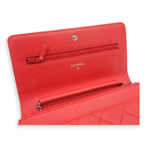 Chanel Boy Wallet On Chain Red in Calfskin, Ruthenium hardware_8