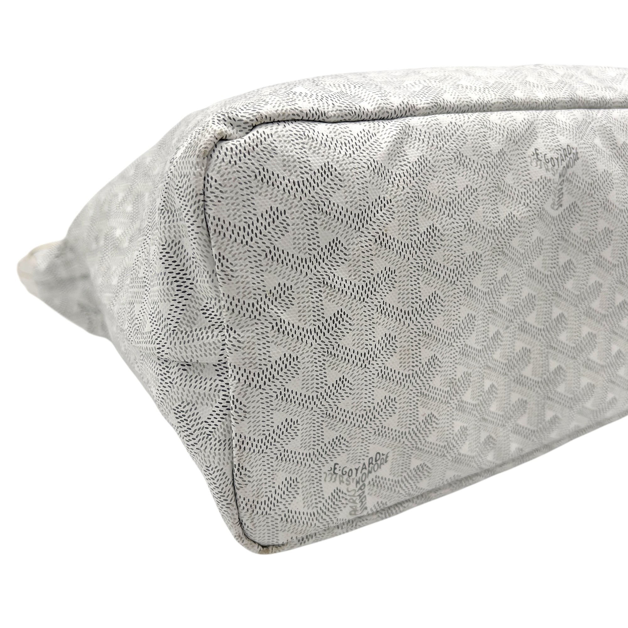 Goyard Boheme Tote Bag PM White in Coated Canvas, Silver hardware_8