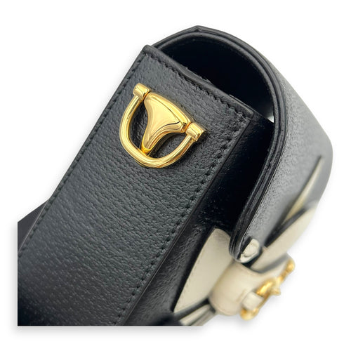 Gucci x Adidas Horsebit 1955 Shoulder Bag Black in Calfskin, Gold hardware_8