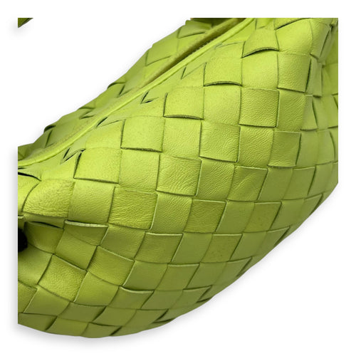 Bottega Veneta Jodie Mini Green Top Handle Bag in Lambskin, Gold hardware_8