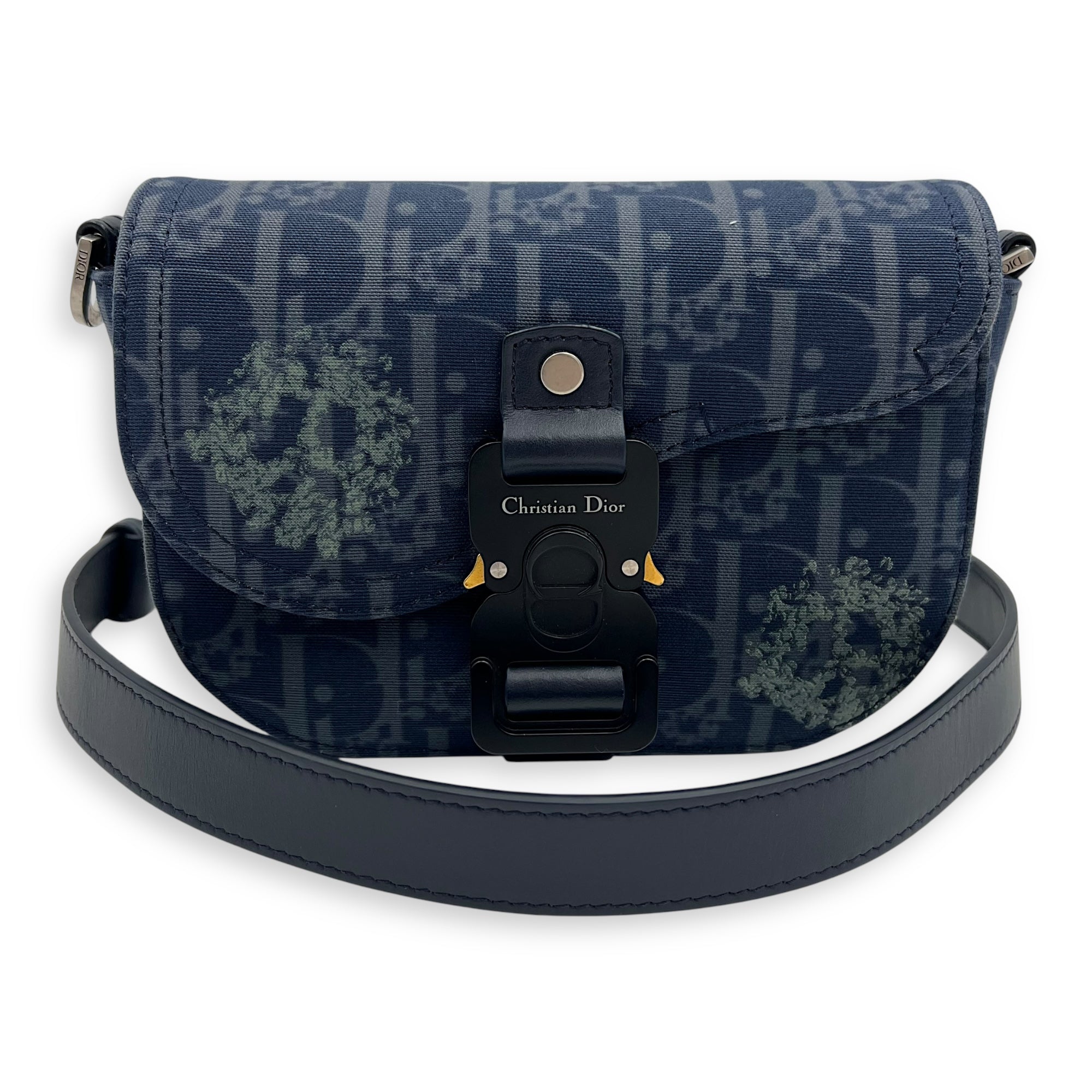 Dior Dior Tears Saddle Blue Crossbody Bag in Denim, Lacquered Metal hardware_6