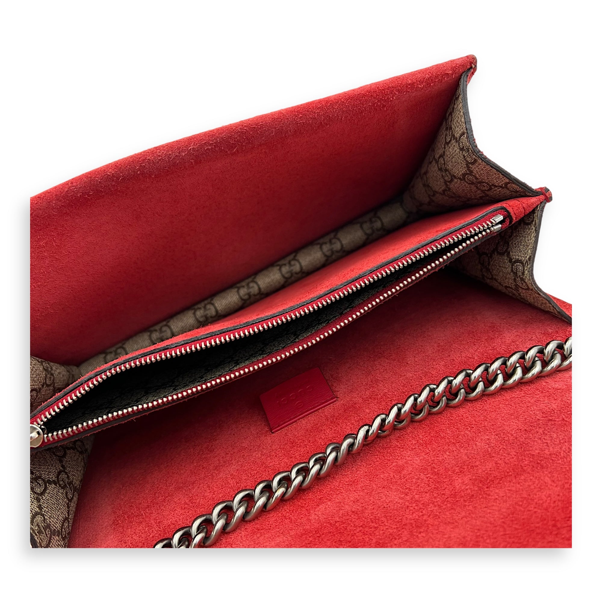 Gucci Dionysus Small Brown Shoulder Bag in Coated Canvas, Ruthenium hardware_8