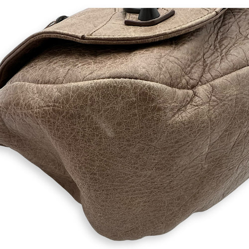Balenciaga City Crossbody Bag Brown in Distressed Leather, Gunmetal hardware_8