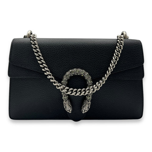 Gucci Dionysus Shoulder Bag Black in Calfskin, Silver hardware_9