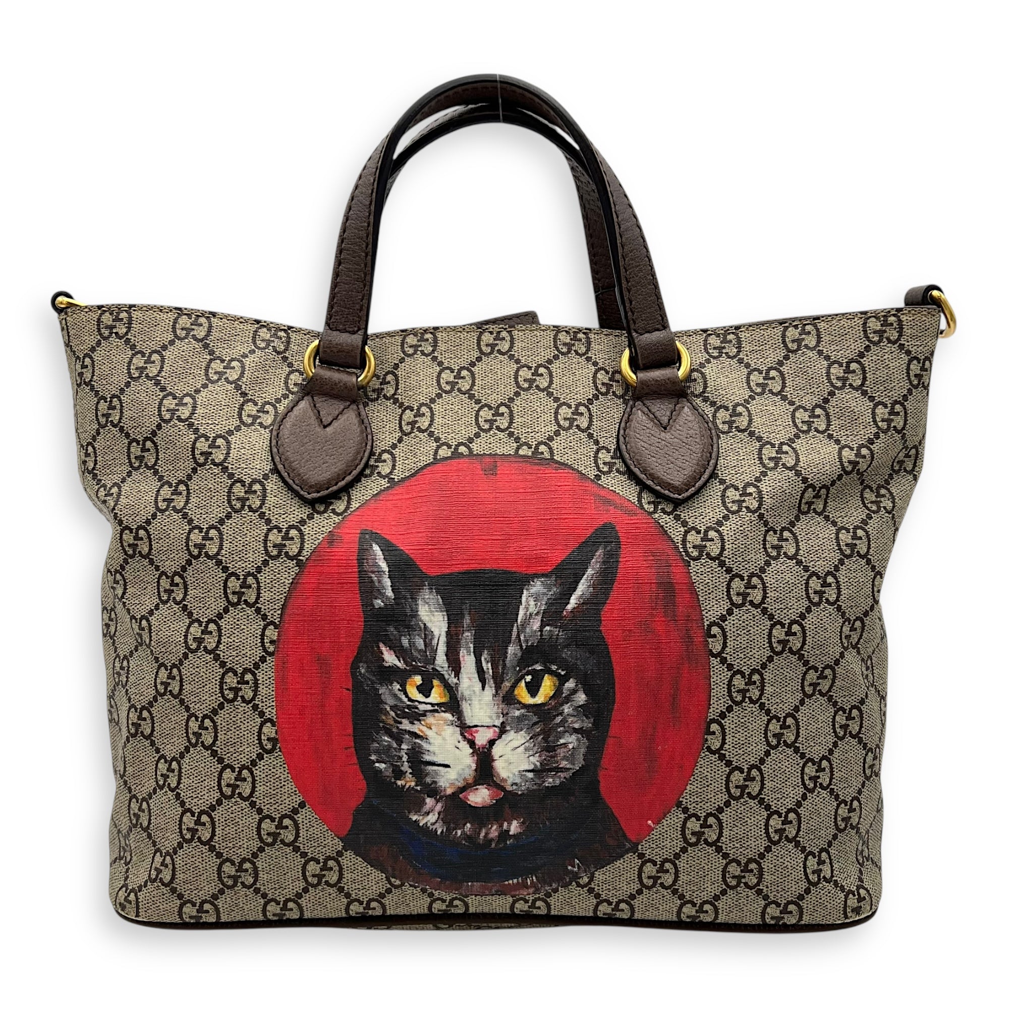 Gucci GG Supreme Duffle Bag Grey in Coated Canvas, Gold hardware_1